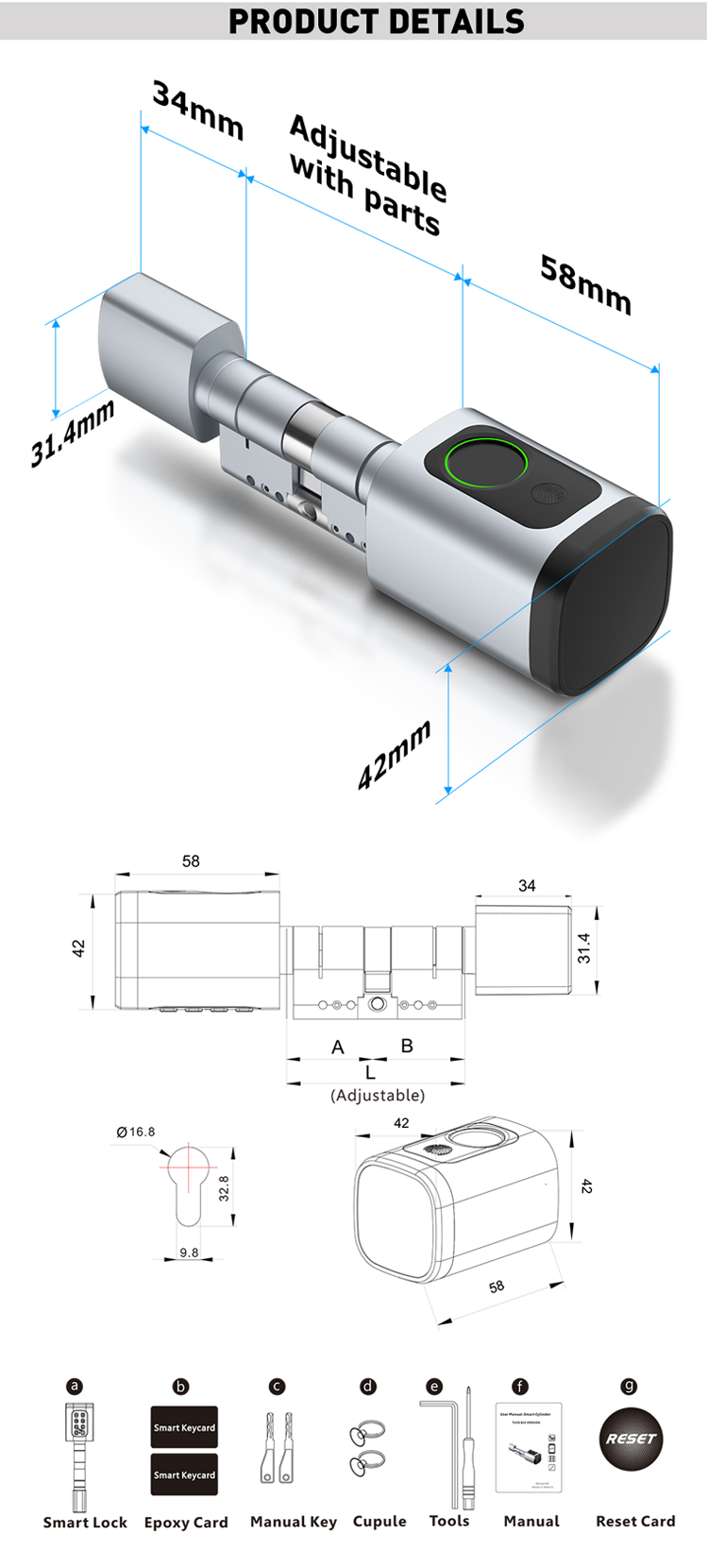 TTlock Smart door lock cylinder